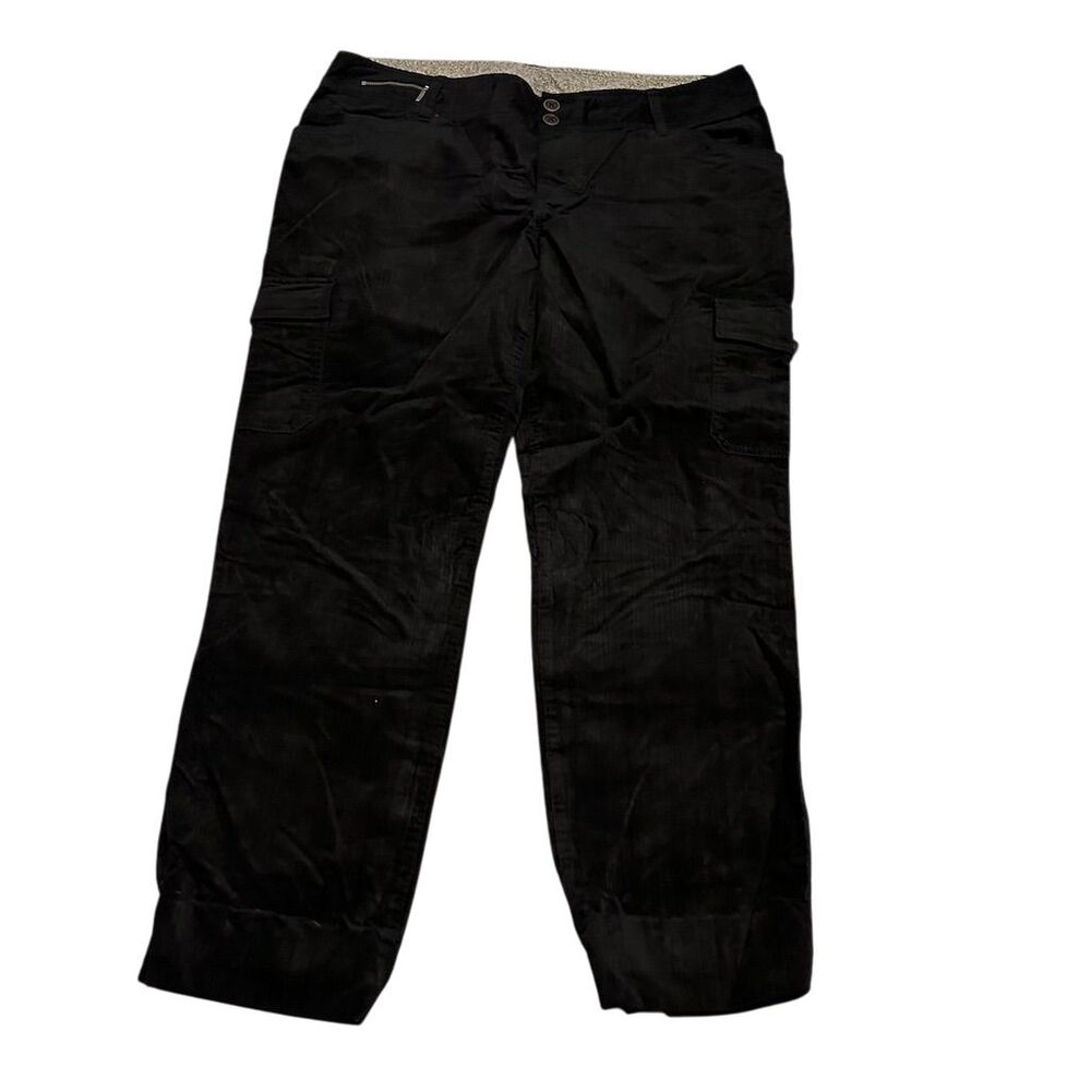 Woolrich Women's Black Corduroy Cargo Pants Size 16 Casual